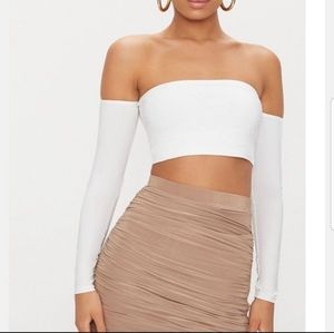 Pretty little thing white off the shoulder top
